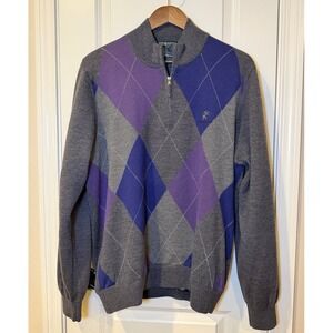 Fairway & Greene Baruffa Merino Wool 1/4 Zip Windsweater Men's L Fully Lined